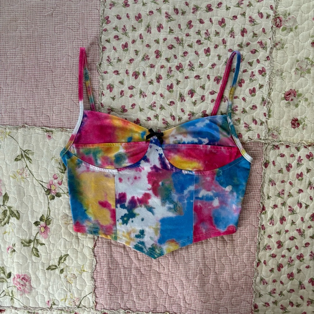Zaful Rainbow Tie Dye Crop Top